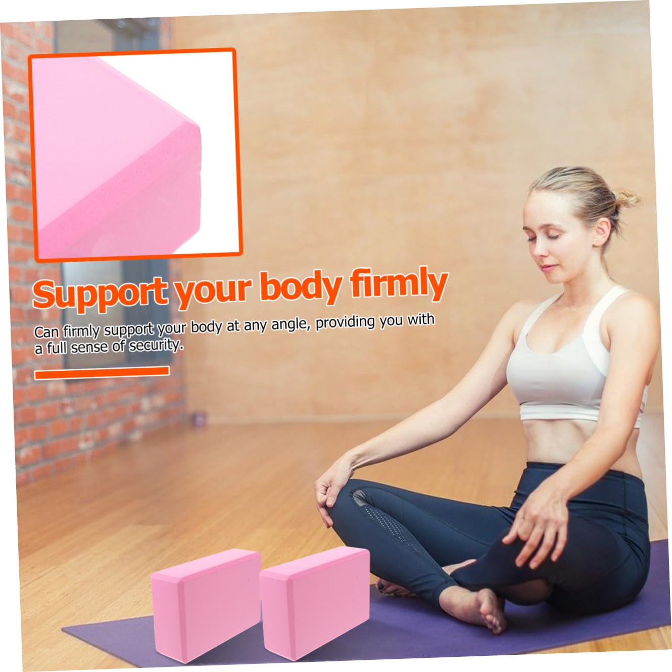 WOONEKY banda de de bloque de yoga material gimnasio gym yoga block accesorio de correa de pilates gimnasia equipo de para mujeres banda de ejercicios de Eva