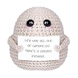 Funny Gifts for Birthday - Crochet Potato Funny Emotional Crocheted Support Potato with Positive Gift Cards Suitable for Birthday Gag Gift