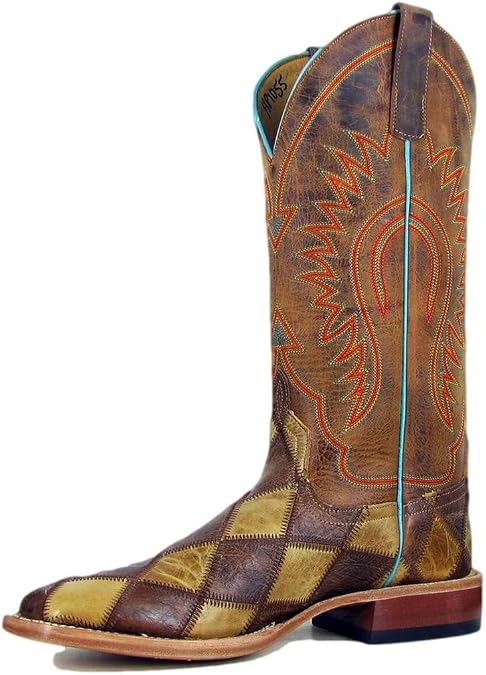 Patchwork Western Boot Square Toe 
