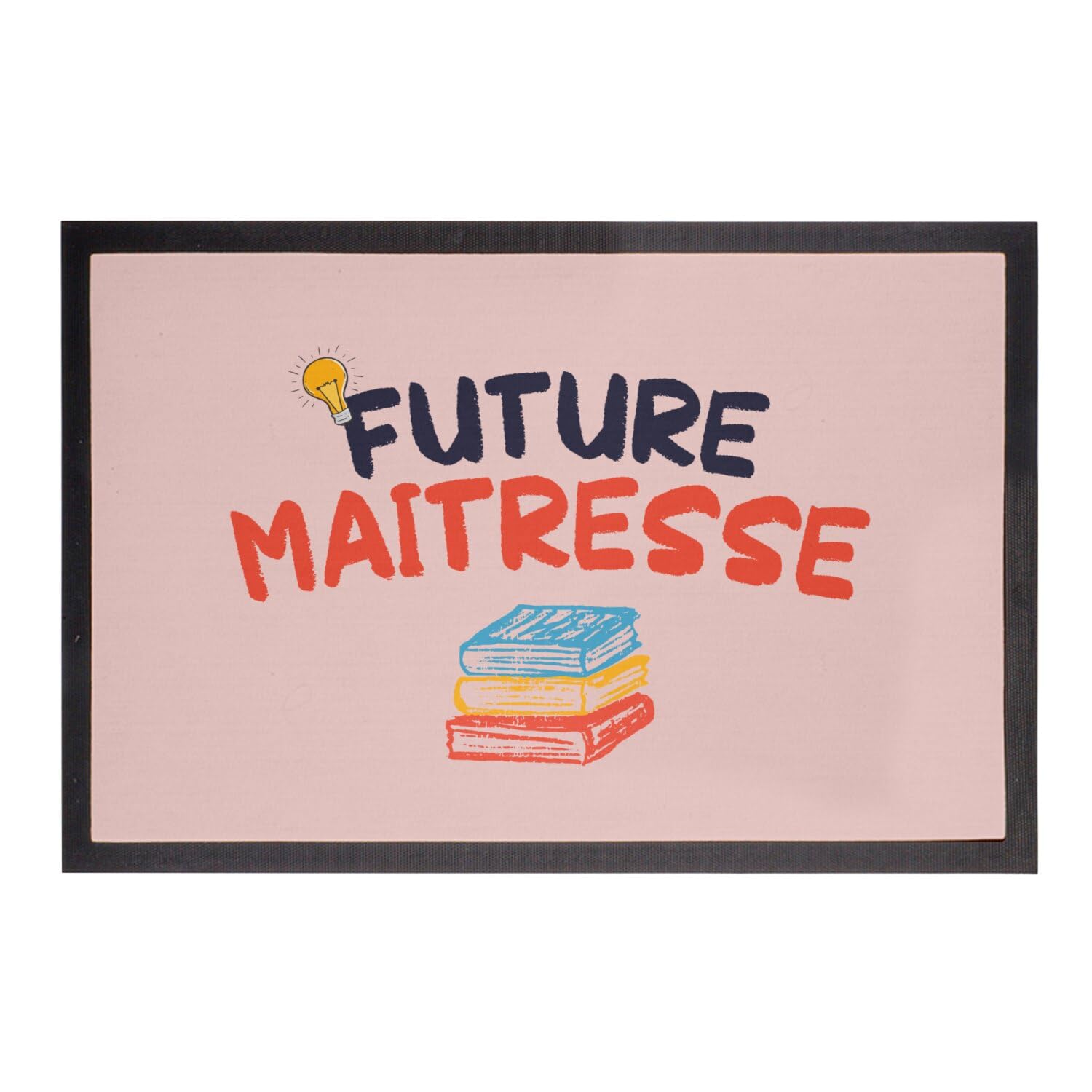 Paillasson Rose Cadeau Maitresse Métier Passion Ecole