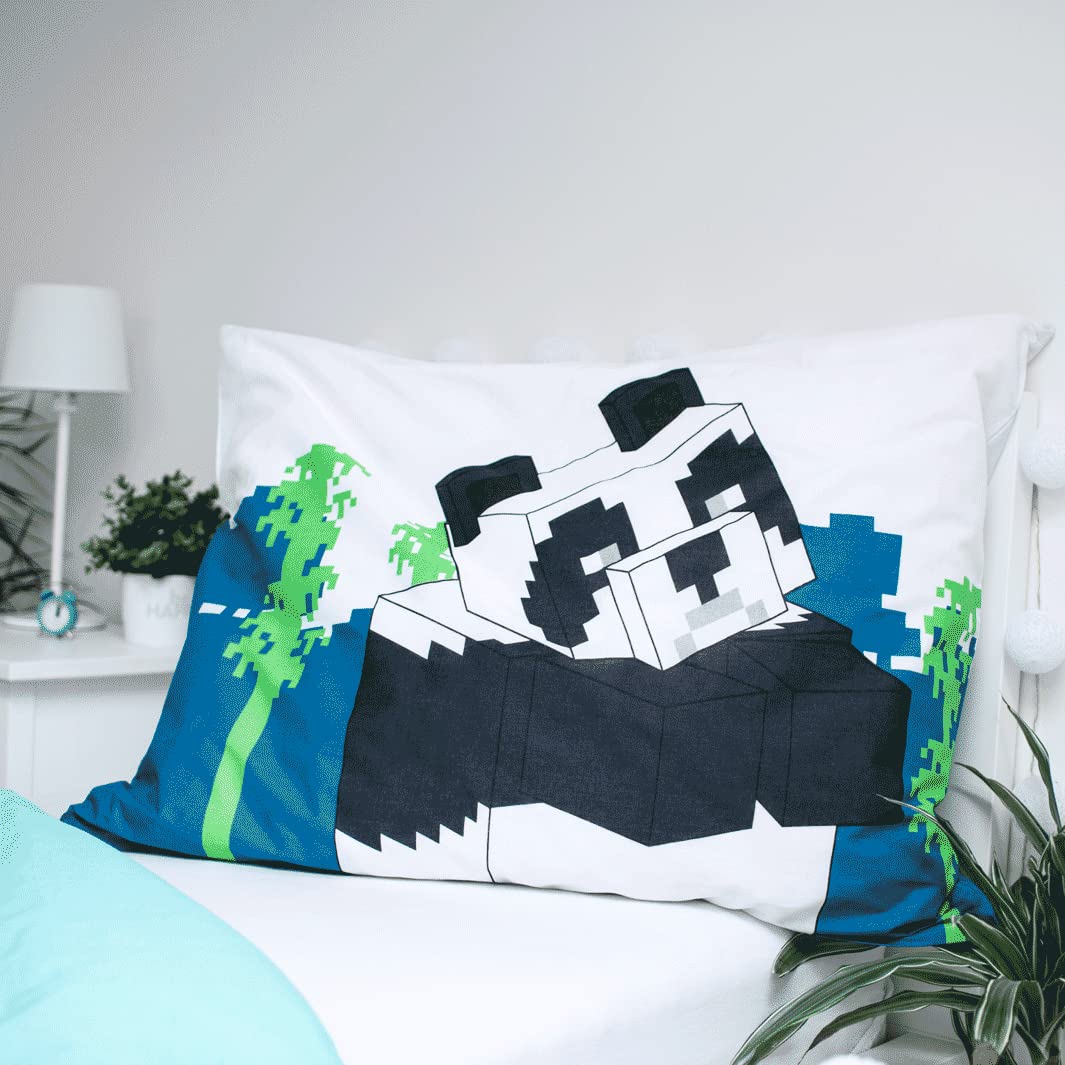 Minecraft Bettwäsche-Set – 100% Baumwolle Mit Coolen Outdoor-Mobs Fürs Einzelbett