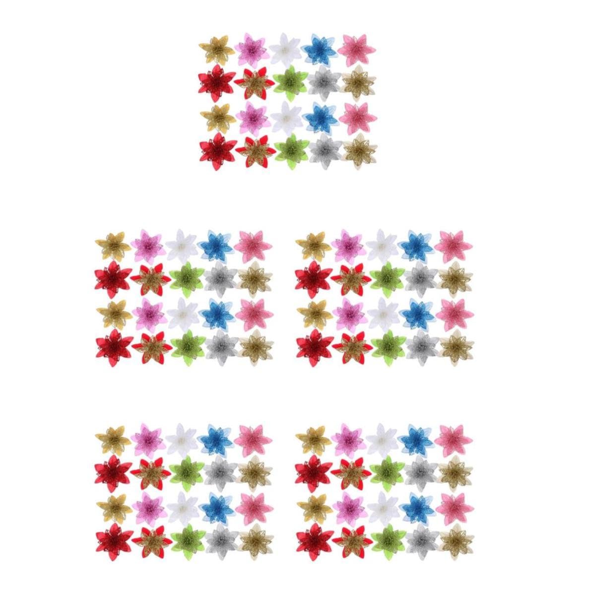 TOYANDONA 100 Unidades Flor de Navidad Artificial para Árbol y Coronas,