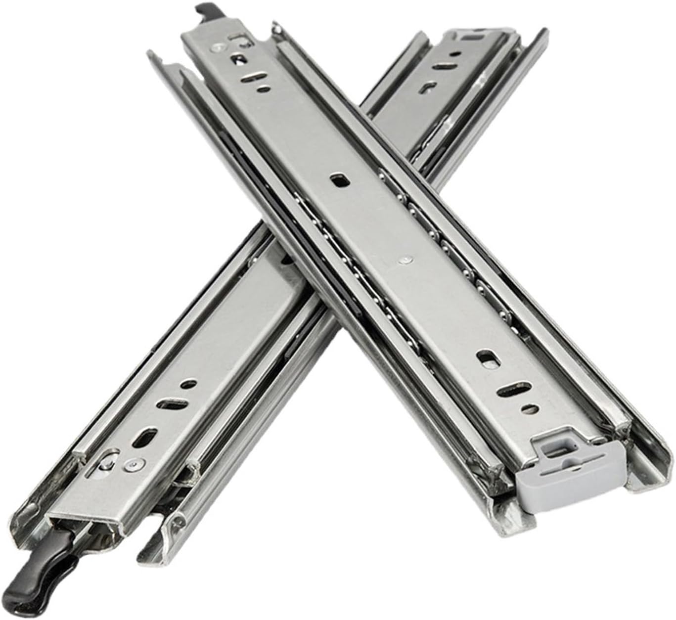 Heavy Duty Drawer Slides Three Fold Full Extension Drawer Slide Rail Heavy Duty with Lock(Lock 10inch 250)