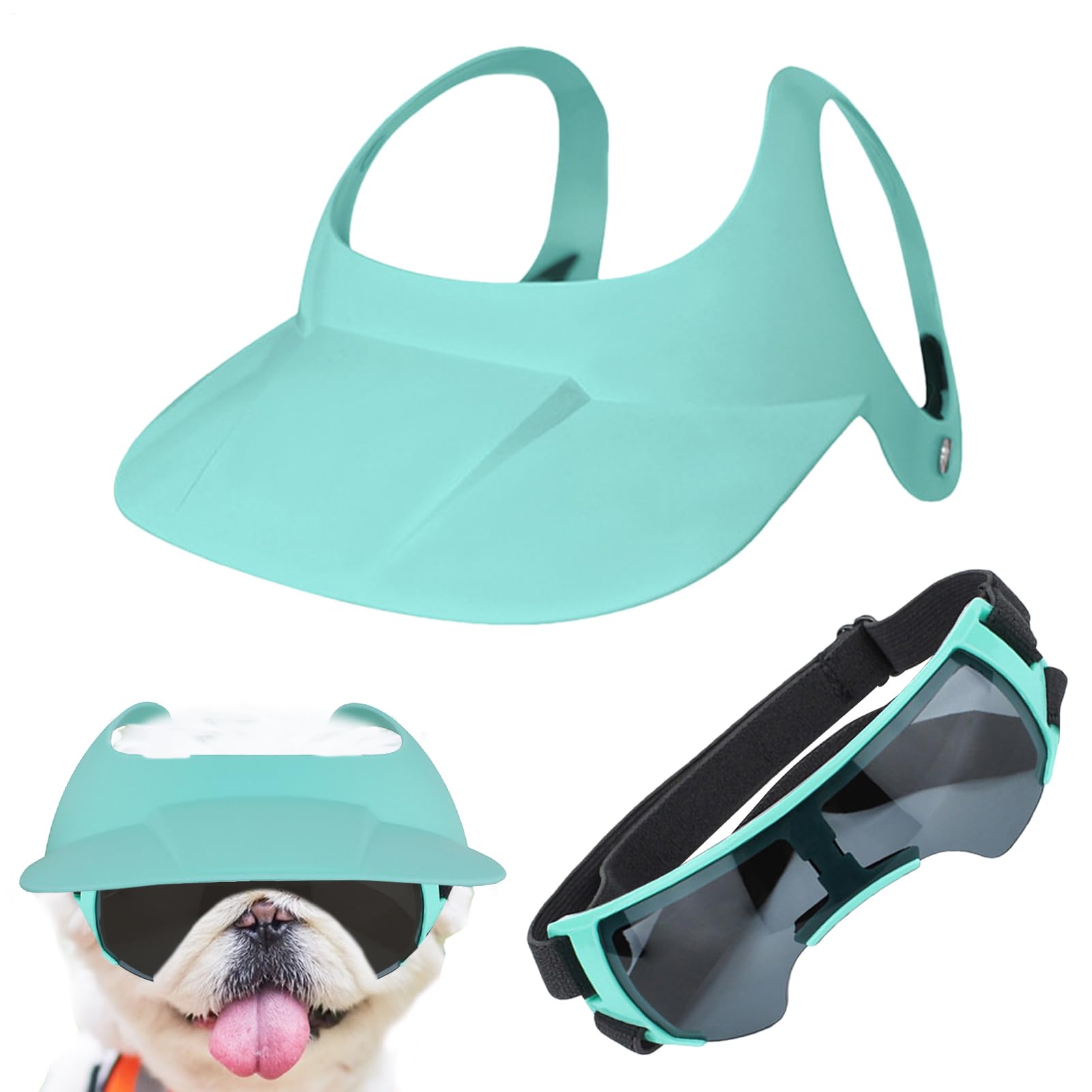 Chapeau pour chien avec lunettes de soleil et visière haute protection