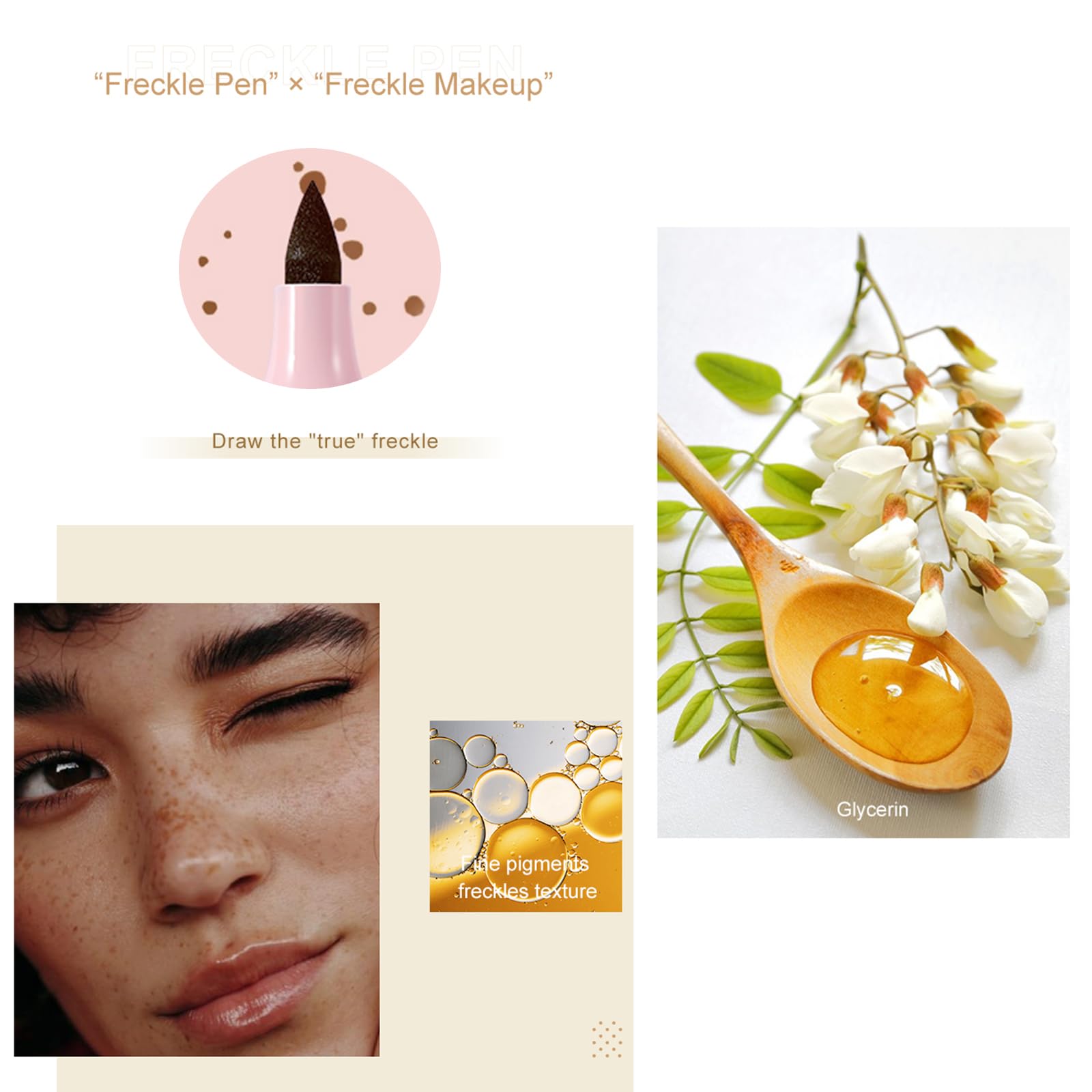 Freckles Pen, Impermeabile, Facile da Colorare, Penna a Punti Morbida, Penna per lentiggini a Simulazione Naturale Penna per lentiggini per Trucco a Lunga Durata Impermeabile (01)