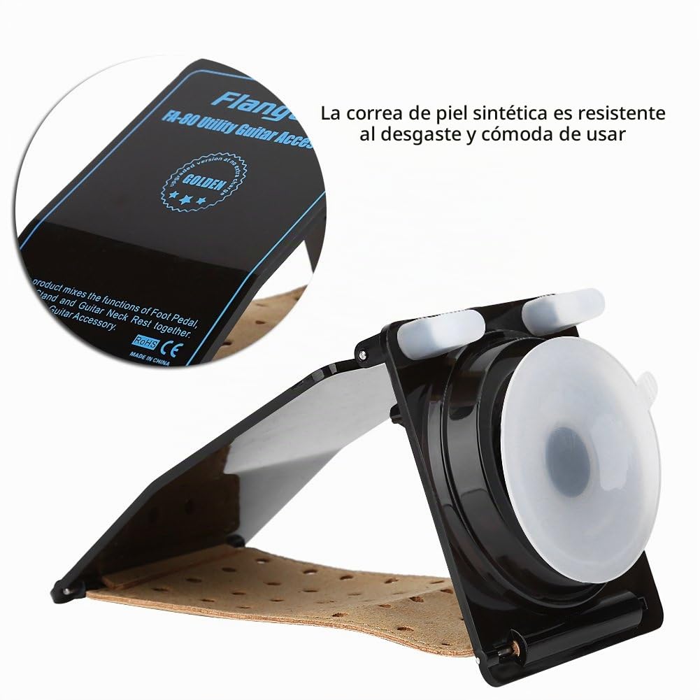 Taburete de Reposapiés de Guitarra, Práctico Flanger FA 80 Utilidad Accesorio Soporte para Guitarra Reposapiés Correa Soporte para Cuello Resto para Guitarra Clásica de Popular de Folk
