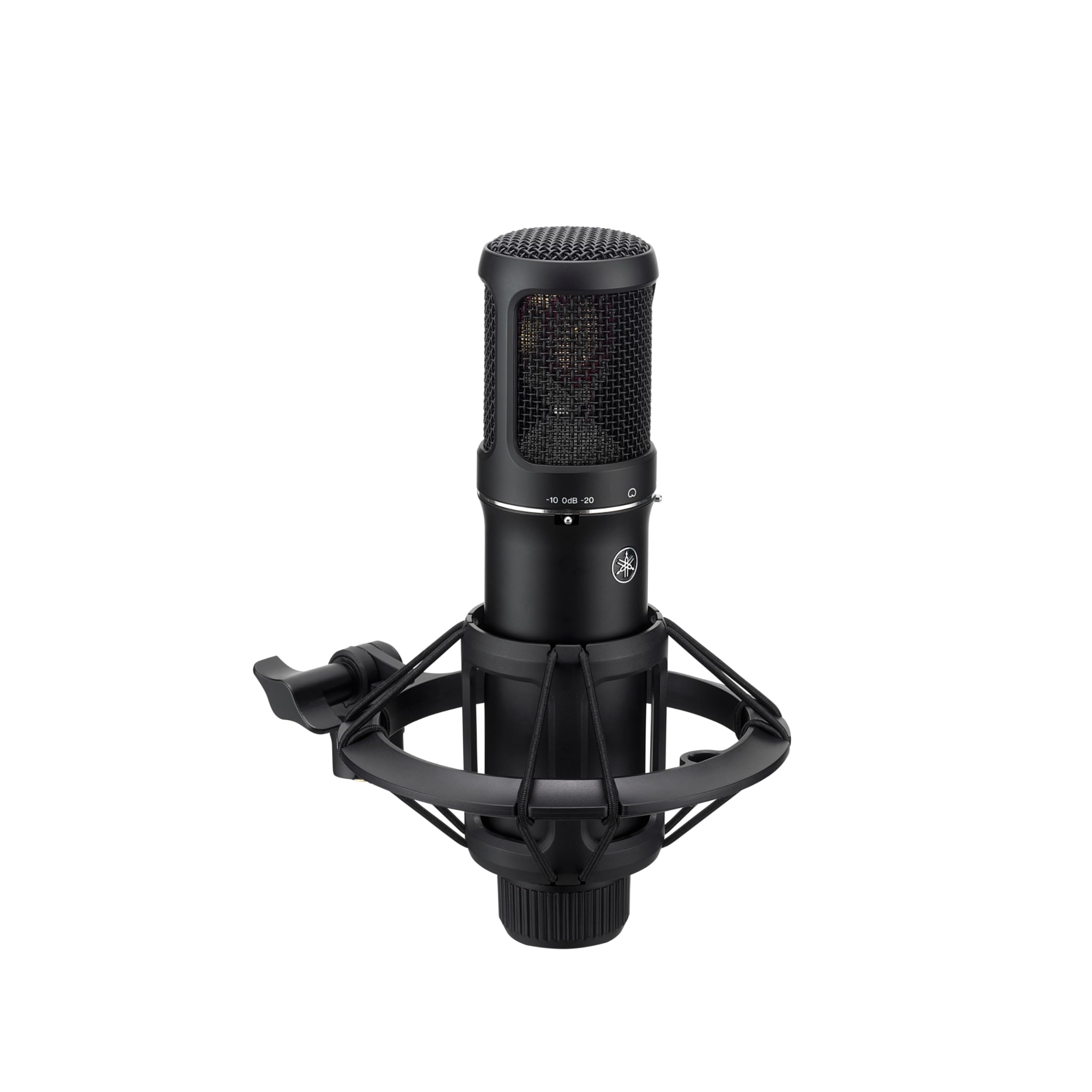 YAMAHA YCM705 Micrófono de condensador – Calidad de estudio, gran diafragma de 1", PAD -10/-20 dB, filtros low-cut, respuesta de frecuencia 20 Hz–20 kHz, alta tolerancia SPL – Negro
