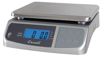 San Jamar Escali Promzr M-Series Digital Scale with Display Hold for Kitchens and Restaurants, Metal, 33 Pound, Silver