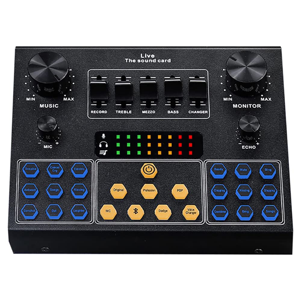 Interfaz de Audio con Mezclador de DJ y Tarjeta de Sonido, Estudio de producción de podcasts portátil Todo en uno para Guitarra, transmisión en Vivo, PC, grabación y Juegos