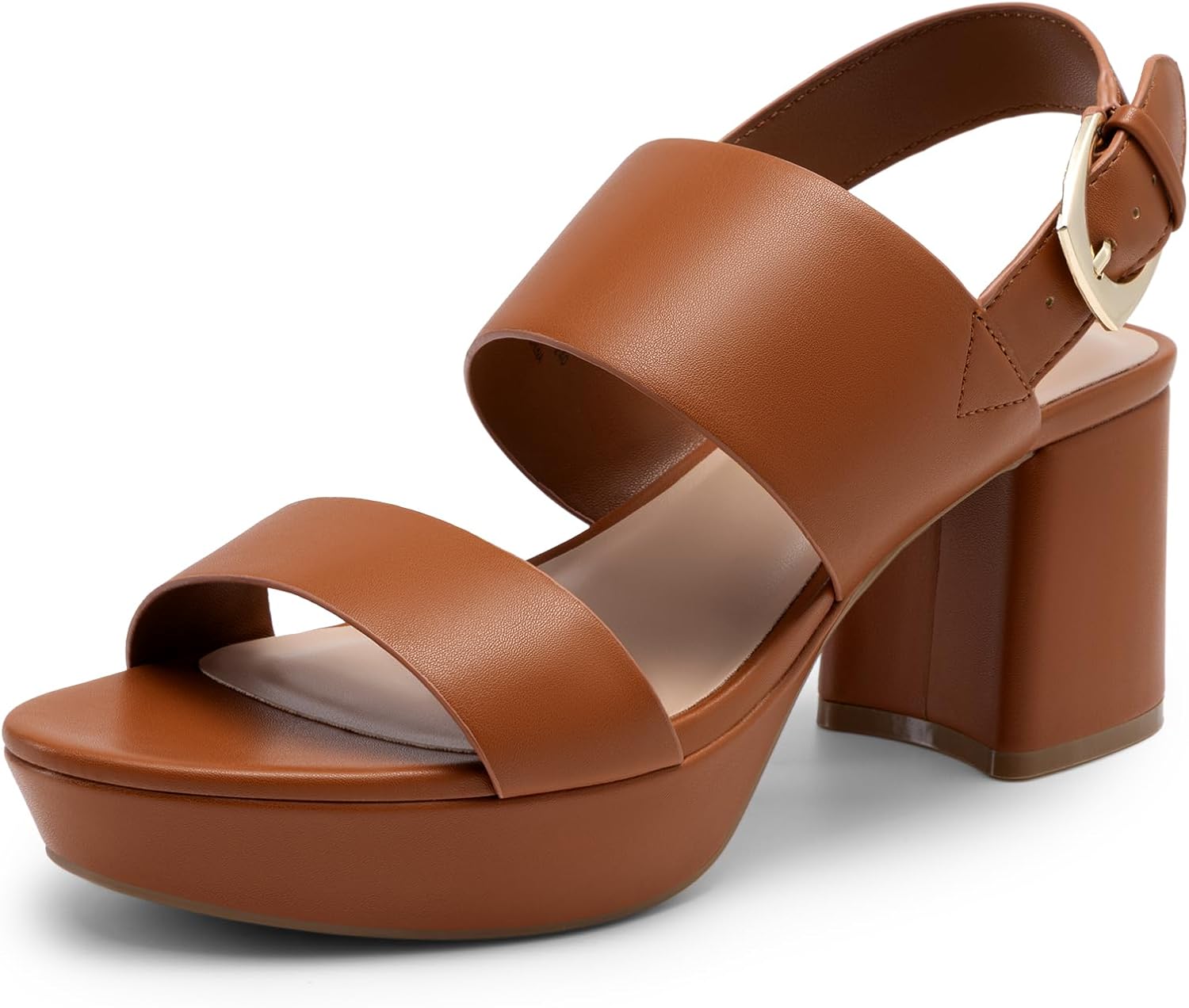 DREAM PAIRS Women's Comfort Chunky Heel Sandals – Platform Block Heels with Adjustable Buckle, Stylish & Comfortable for Daily Wear, Work, & Party Events