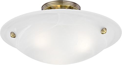 Miniatura 3 de Livex Lighting 4273-01 Oasis - Soporte de techo con 3 luces, latón antiguo