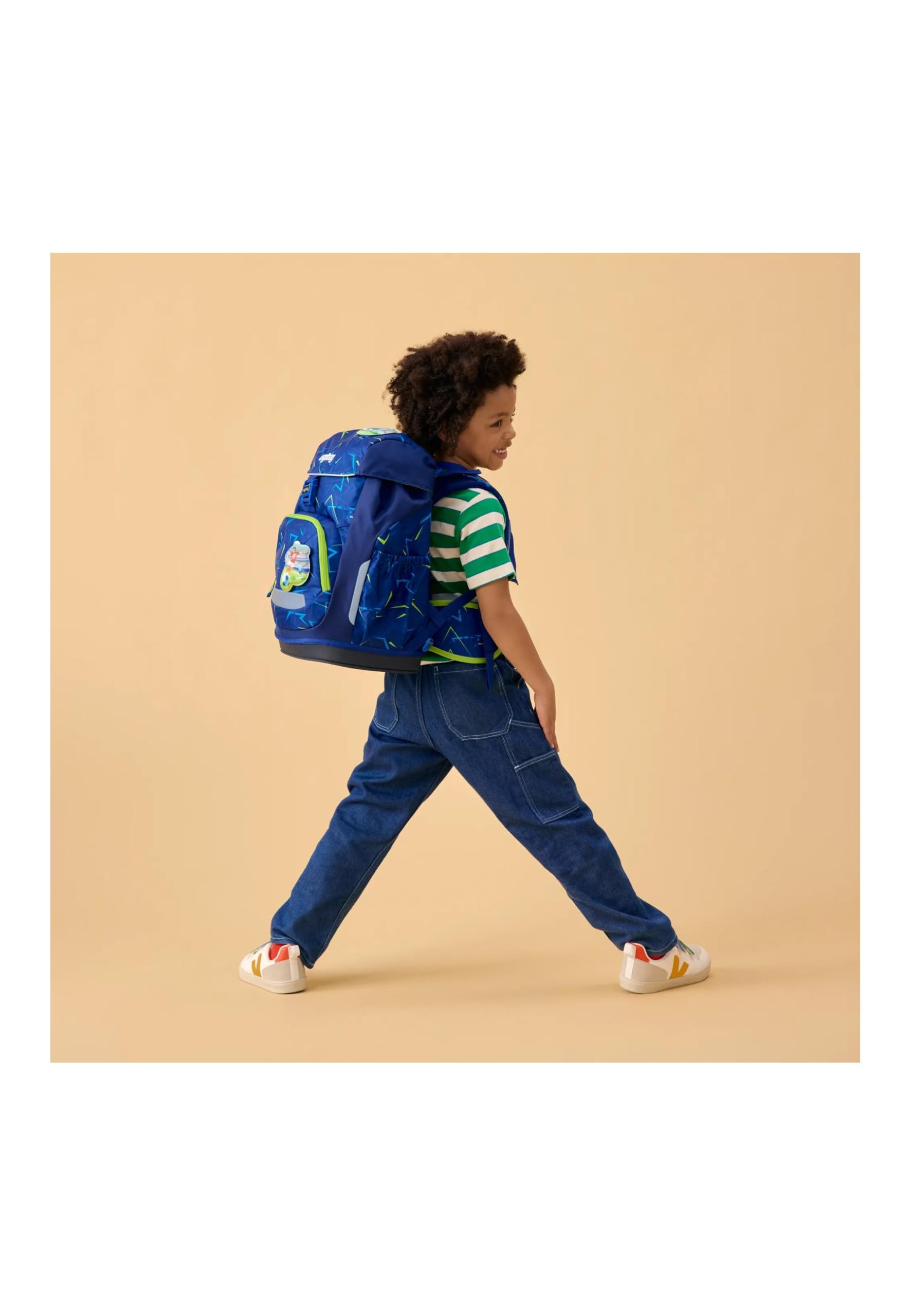 ergobag Elastyczny ergonomiczny lekki zestaw 24 litrów dla dziewczynek i chłopców, Przód Runbear - ciemnoniebieski, onesize, Zestaw do butów