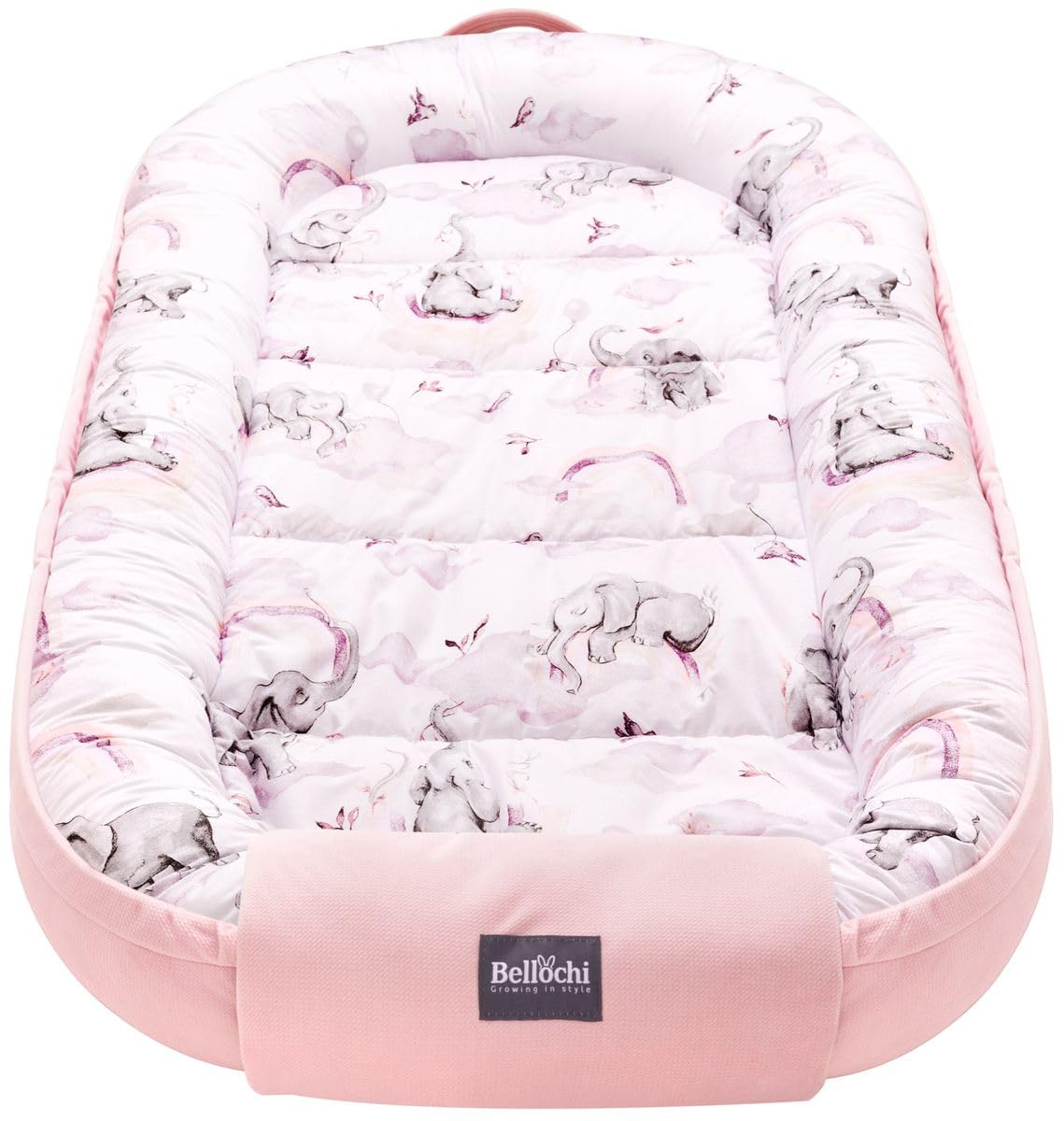Bellochi Habarigani - Nido per neonati XXL, 100% cotone, 120 x 65 cm, con bordi protettivi, 0-9 m, Habarigani