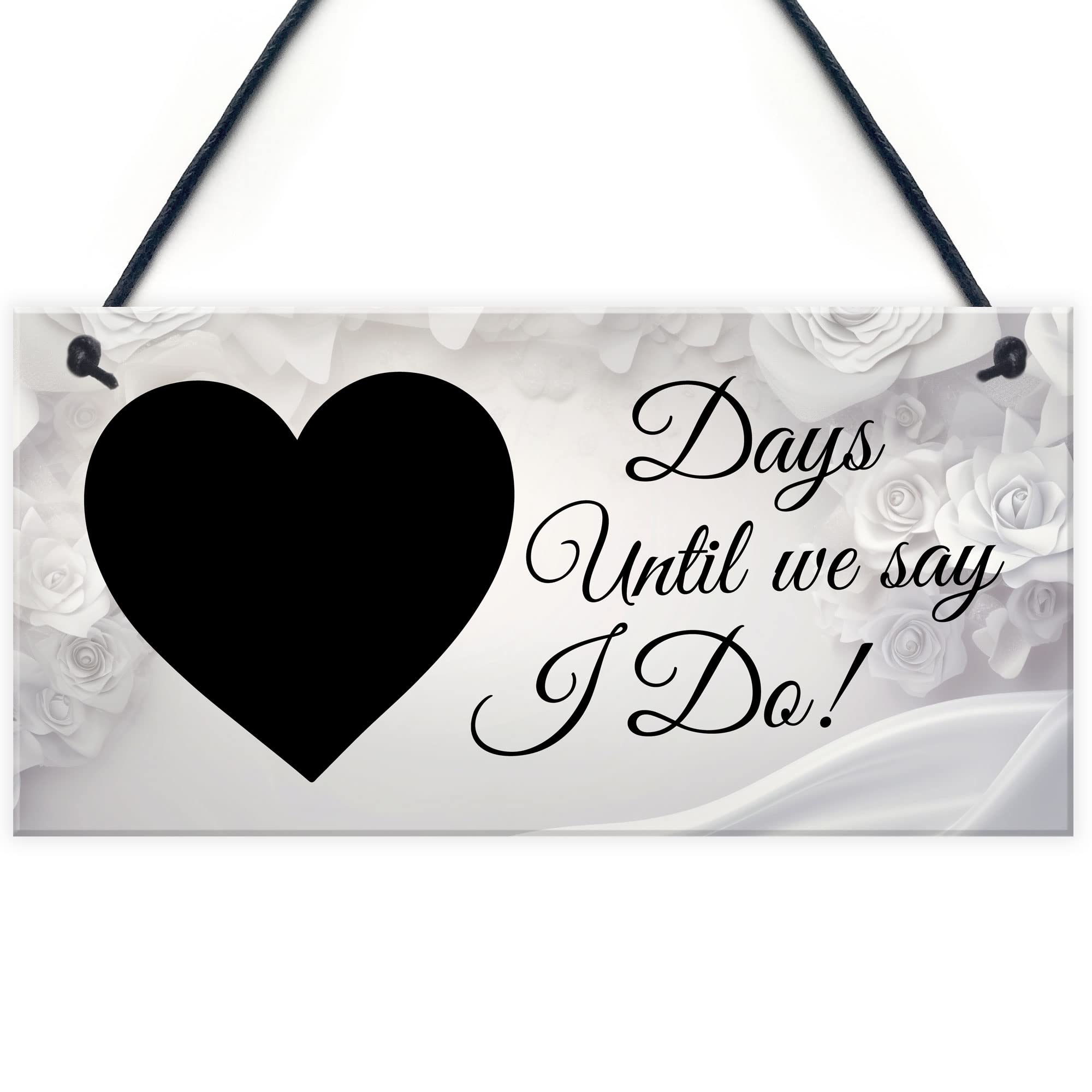 Red Ocean Days Until We Say I Do - Wedding Countdown Sign - Engagement Gifts For Fiance - Mr And Mrs Gifts - Boyfriend or Girlfriend Gifts - Bride To Be, Husband To Be Gifts