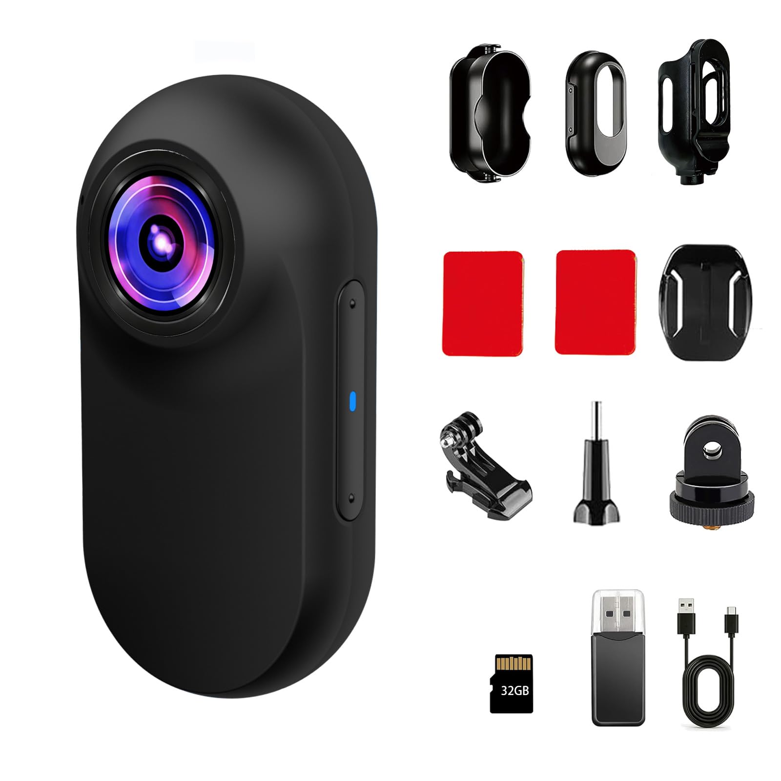 Xilecam Mini Action Cam Inklusive Speicherkarte Speicherkarte Helmkamera Motorrad Bodycam Mini ski Kamera Multifunctional Accessories Body Cam