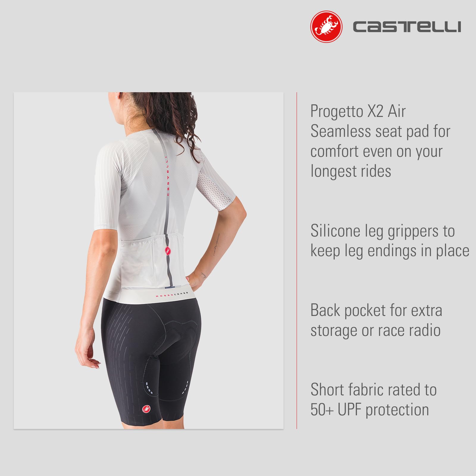CASTELLI, Free Aero Race S - Culote corto para mujer