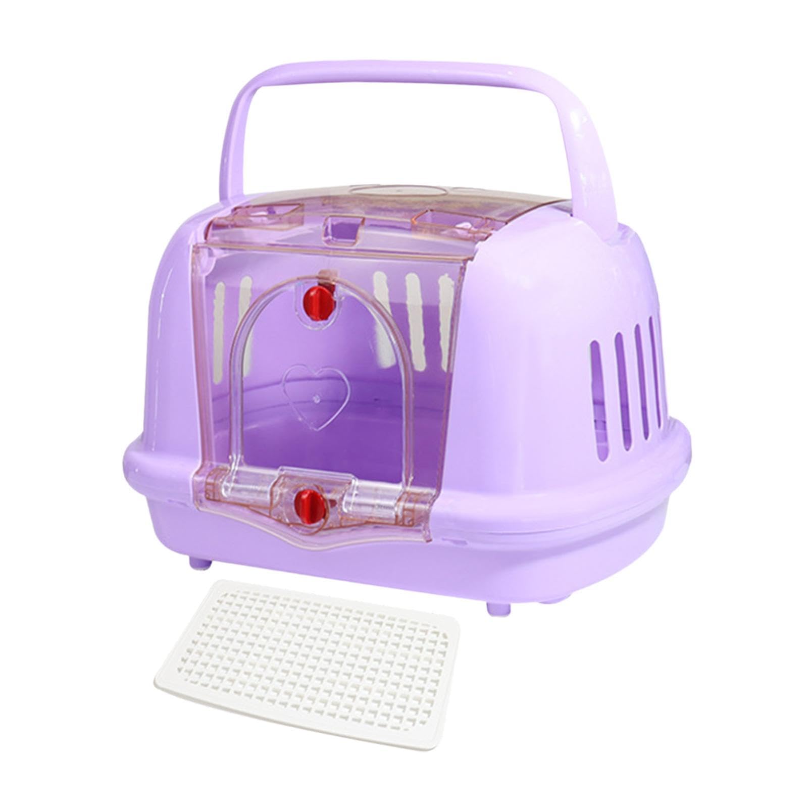 Panier de transport violet en PP rigide pour chiens et chats cage portable maison
