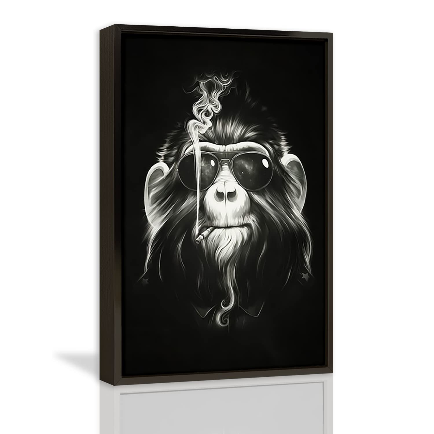 Amazon.co.jp: 絵画 タバコを吸うオランウータンですインテリア 絵画