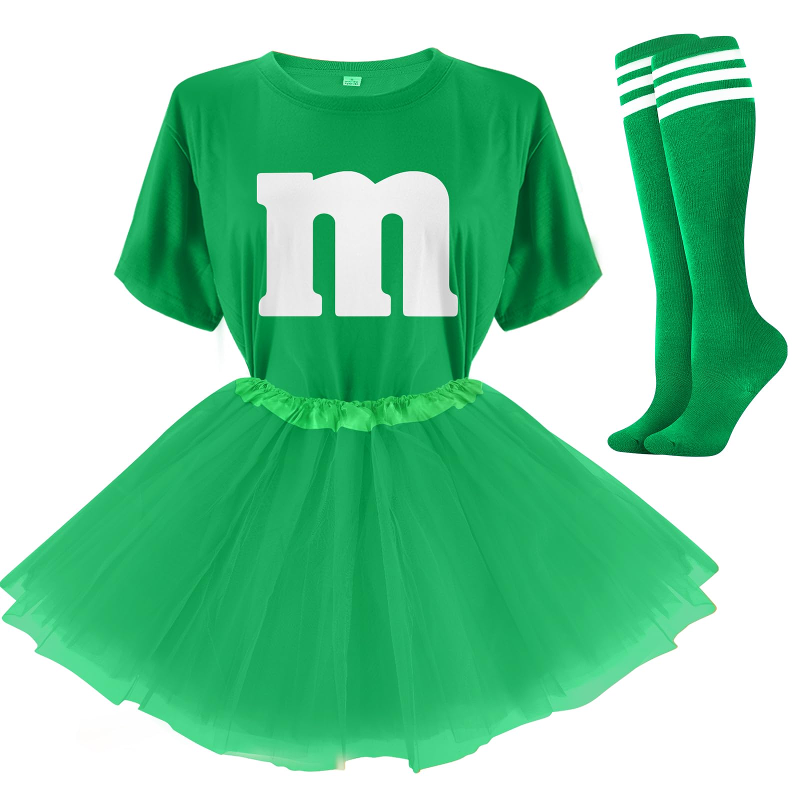 FONYFA Letter M Halloween Costumes Tutu Skirts,Women Team Group T-Shirt,Candy Costume for Halloween Christmas