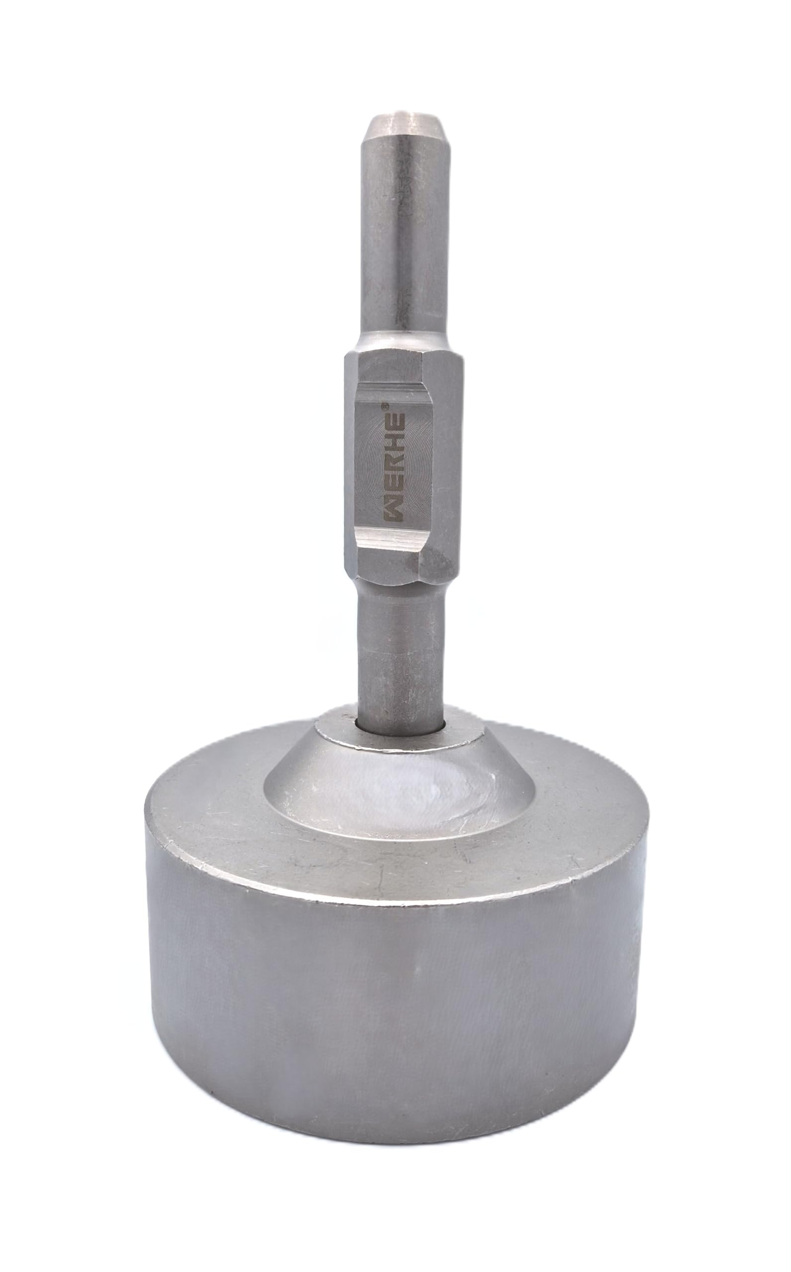 WERHE Pfahlramme HEX30 Ø125mm – Robuster Rammbär aus Edelstahl für Zaunbau und Solaranlagen – HEX30 Anschluss 145 x 250 mm