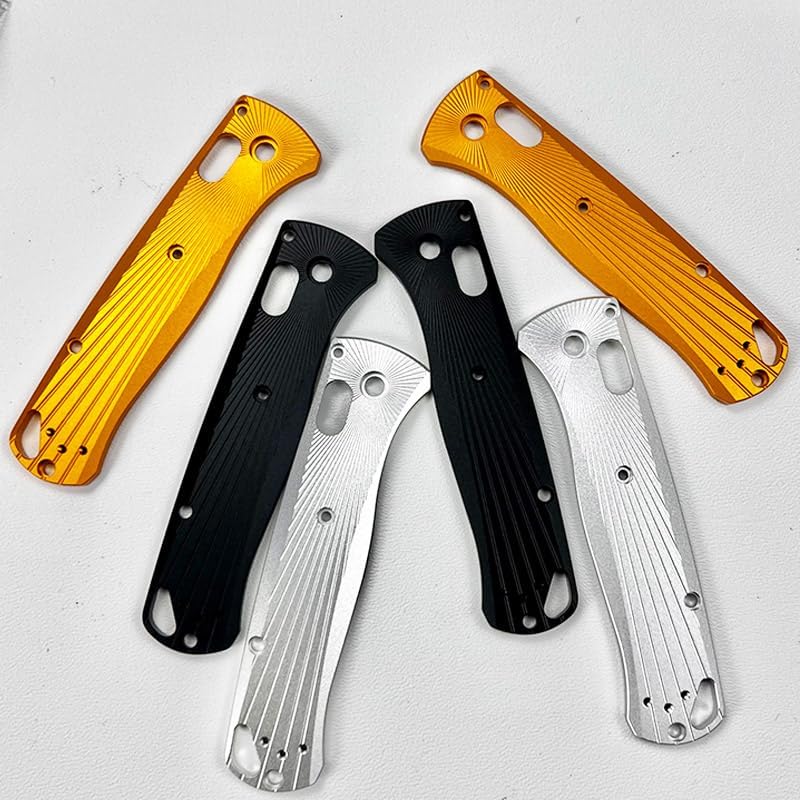 1 Pair Non-Slip CNC Aluminum Alloy Scale Handle Replacement Fits for Bugout 535(Silver)