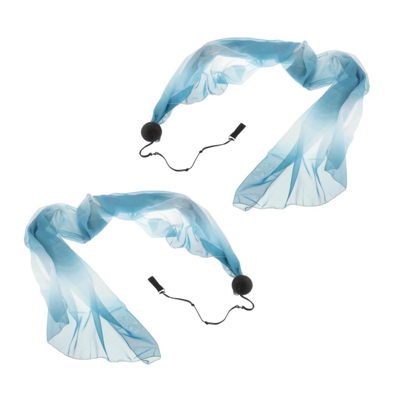 QUXVUIS Flowing Belly Dance Poi Streamer and Throw Ball Set Exceptional Silk Veil for Dance and Performance Ball Has Diameter of 6cm/2.36inch Indian Belly