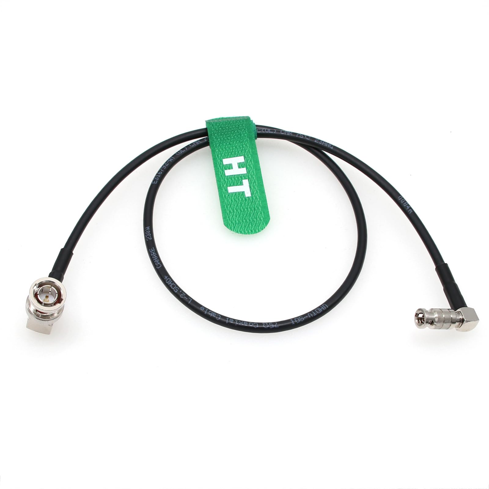 HangTon Câble vidéo HD Micro BNC vers BNC 6G SDI à angle droit haute densité pour Blackmagic Video Assist 4K Moniteur DJI Lightbridge 2 30 cm