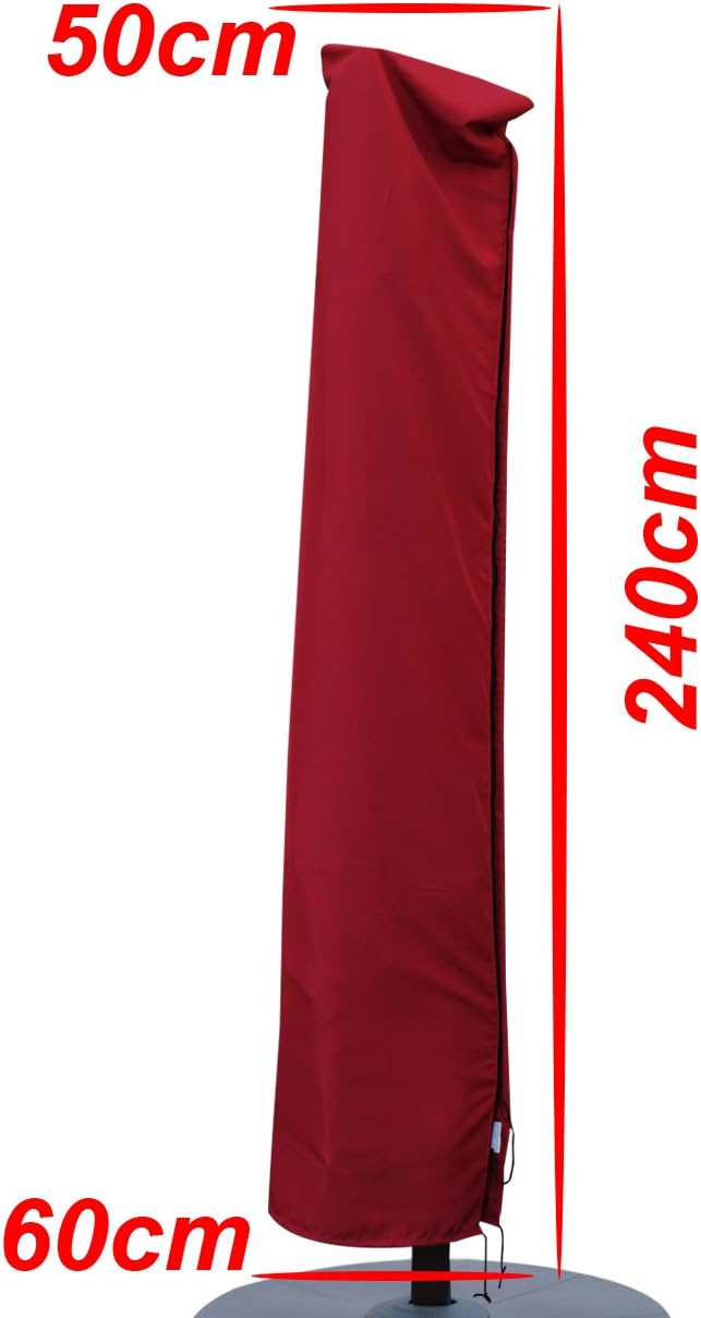 Roma Umbrella Cover Protective Patio Winter Hanging Outdoor Furniture Protector-Burgundy