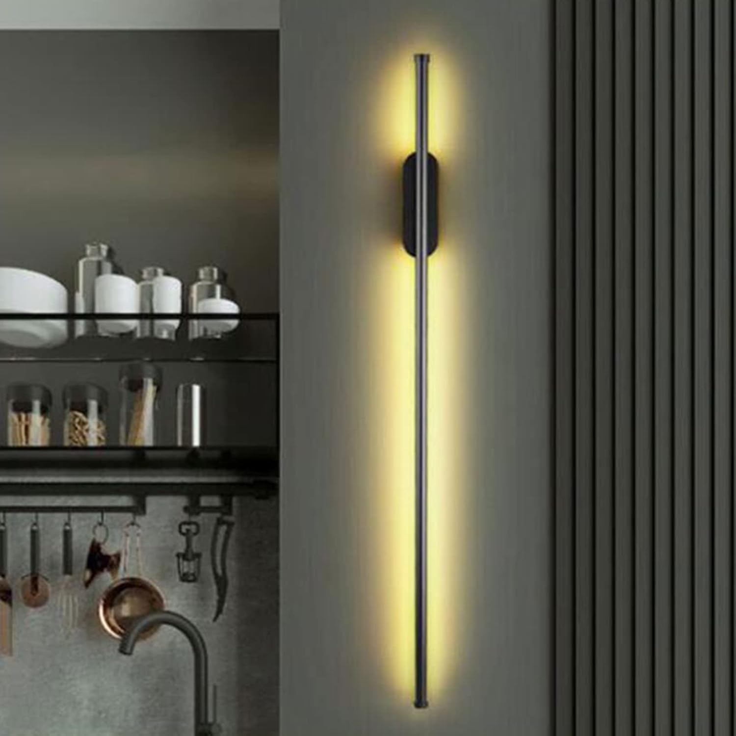 seamtop Strip Lights for Wall, Light, Panel with Touch Switch, Dimmable, Cuttable(Black2,60cm)