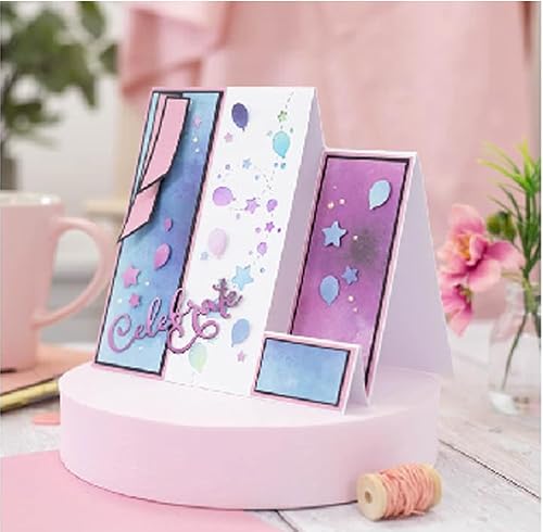 Miniatura 6 de Troqueles de metal con borde de estrella de globo, troqueles de corte de encaje de estrella de resorte, plantillas cortadas para álbumes de