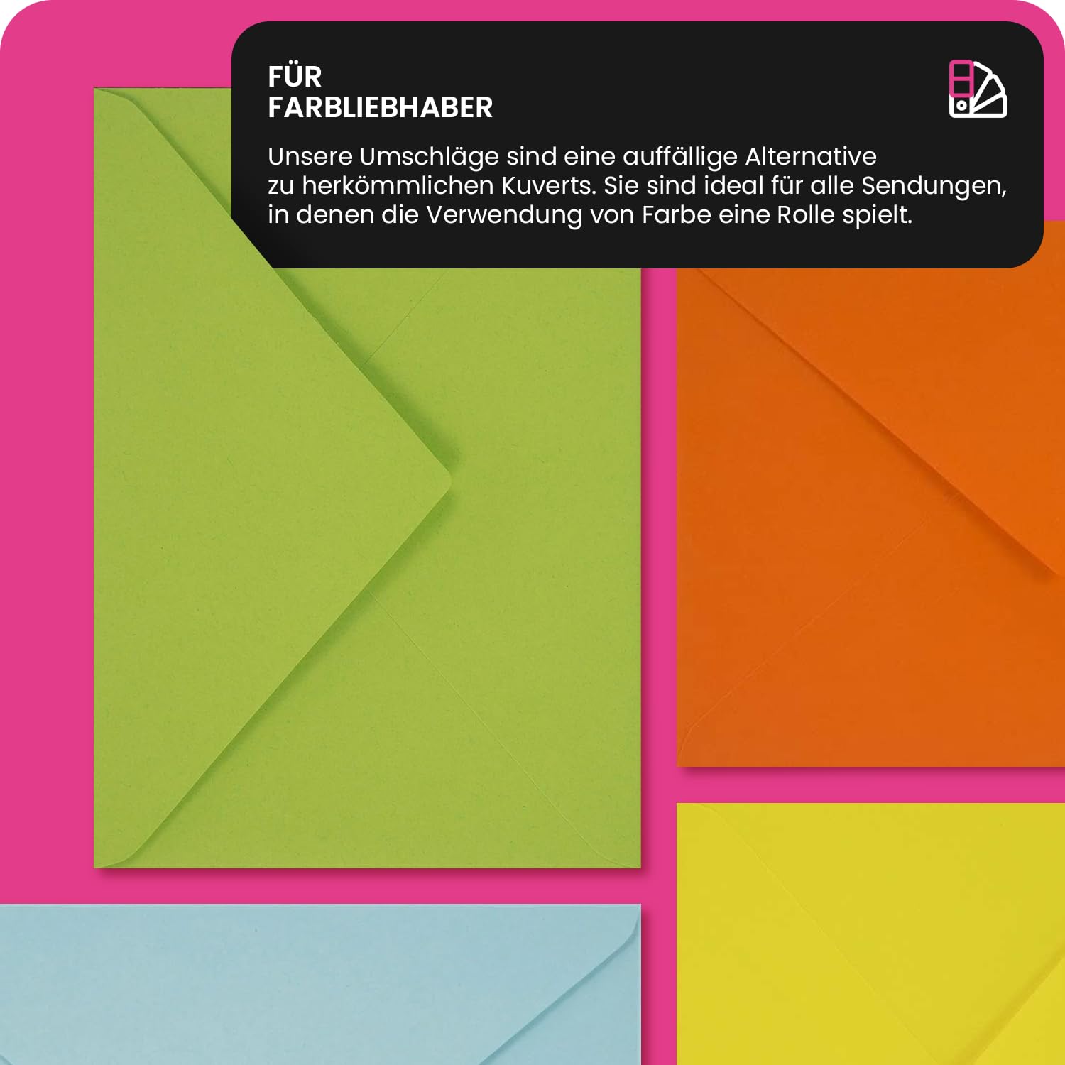 Netuno 25 Black Coloured Envelopes DIN C5 162x229 6.37x9.01 Inches - View #5