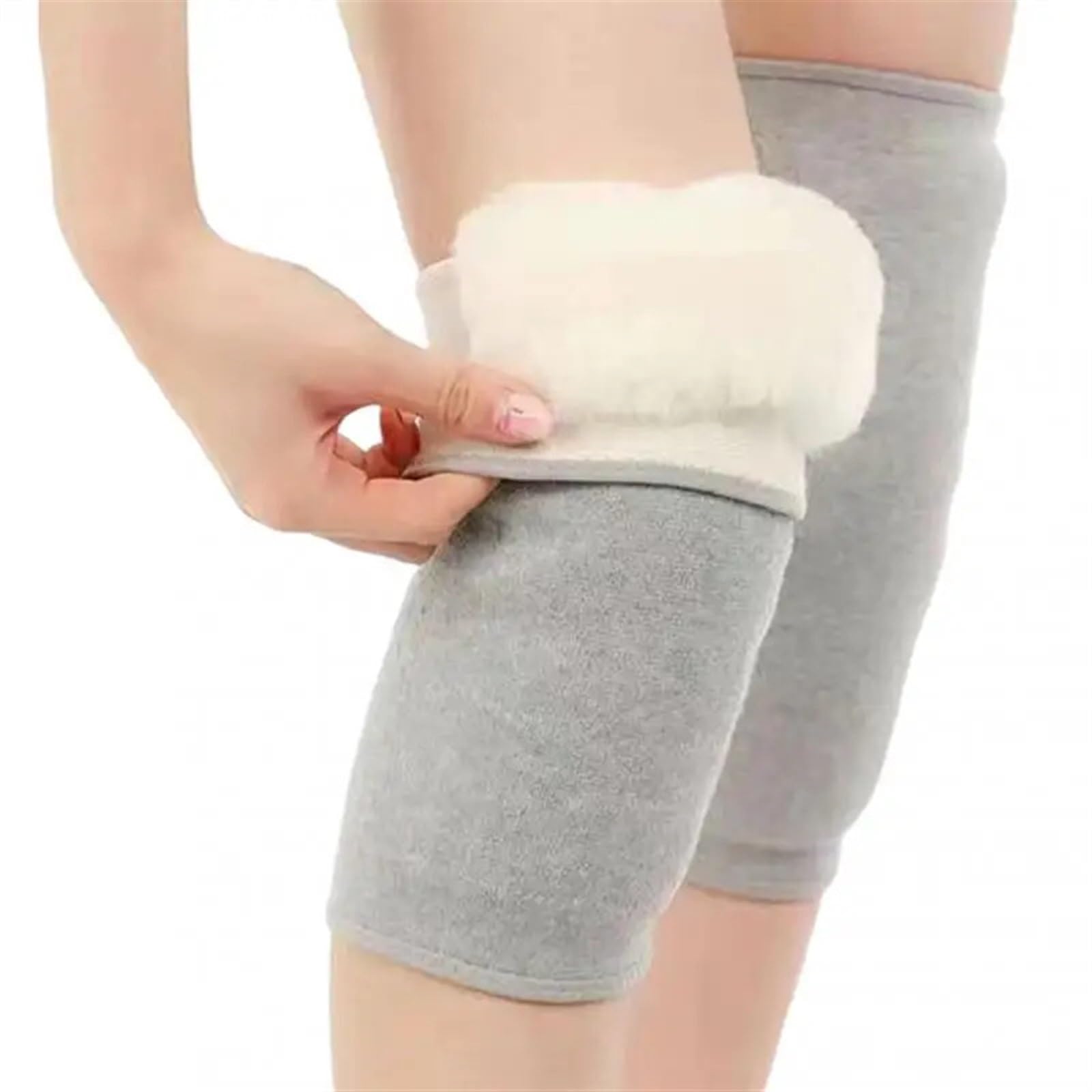 Zgxnyi Unisex Wool-05 Winter Protective Knee Pads Winter Wool Knee Pads Cashmere Knee Warmers Prevent Arthritis Keep Warm Knee Protector Thick Cotton Kneepad Winter Knee Warmer(,L)