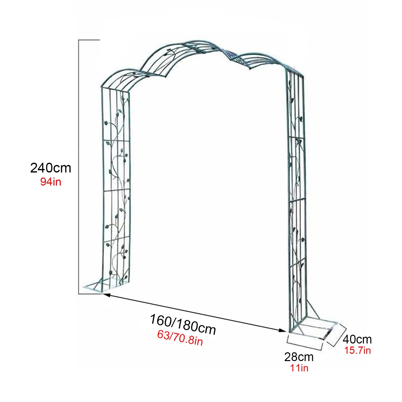 SDdPulse Arco da giardino, archi da giardino retrò alla moda, autoportante, in ferro battuto, piante rampicanti, pergolato, arco per rose da esterno, più resistente alle intemperie (bianco vintage