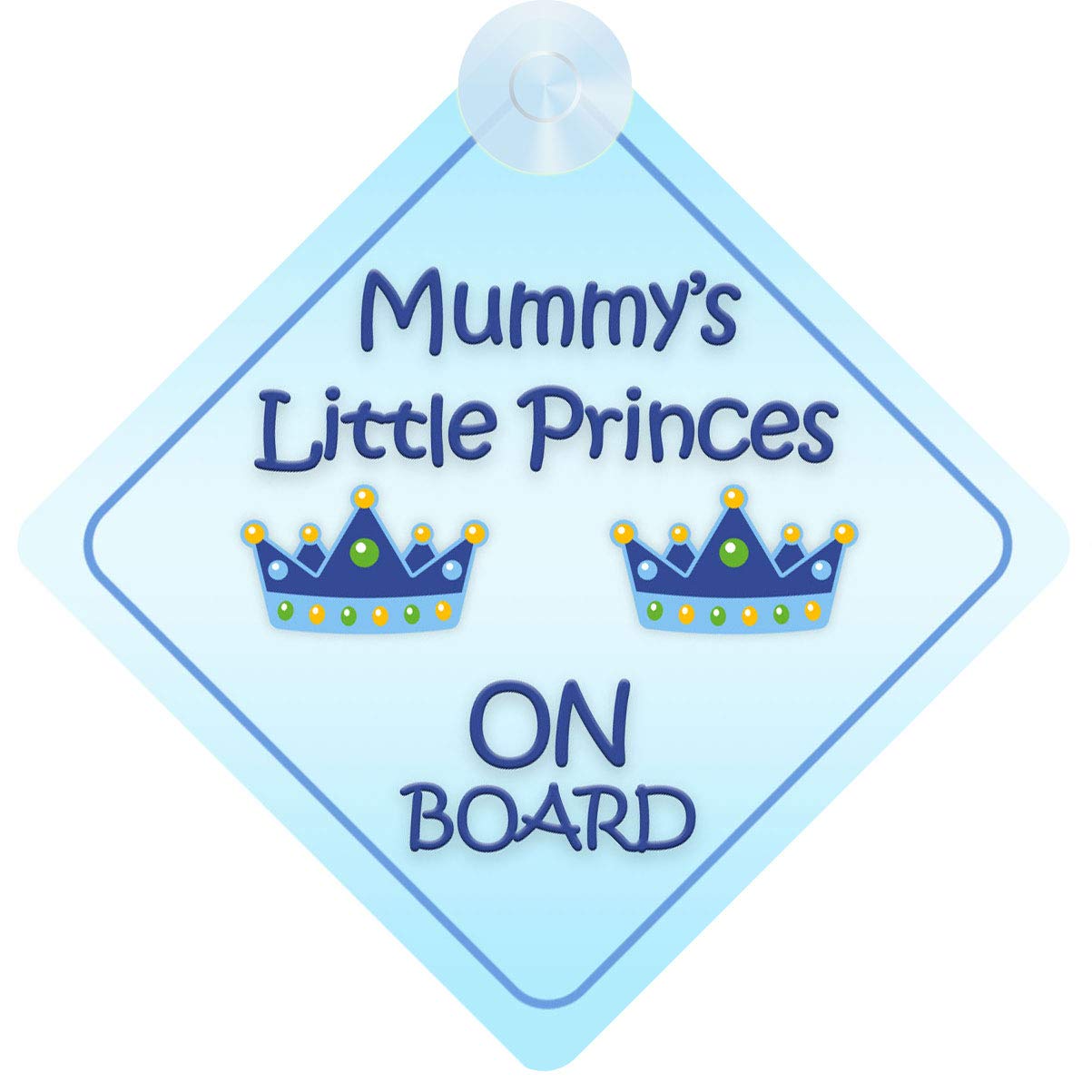 Mummy's Little Princes on Board Car Sign for Children/Baby Boys Non Personalised Character Theme