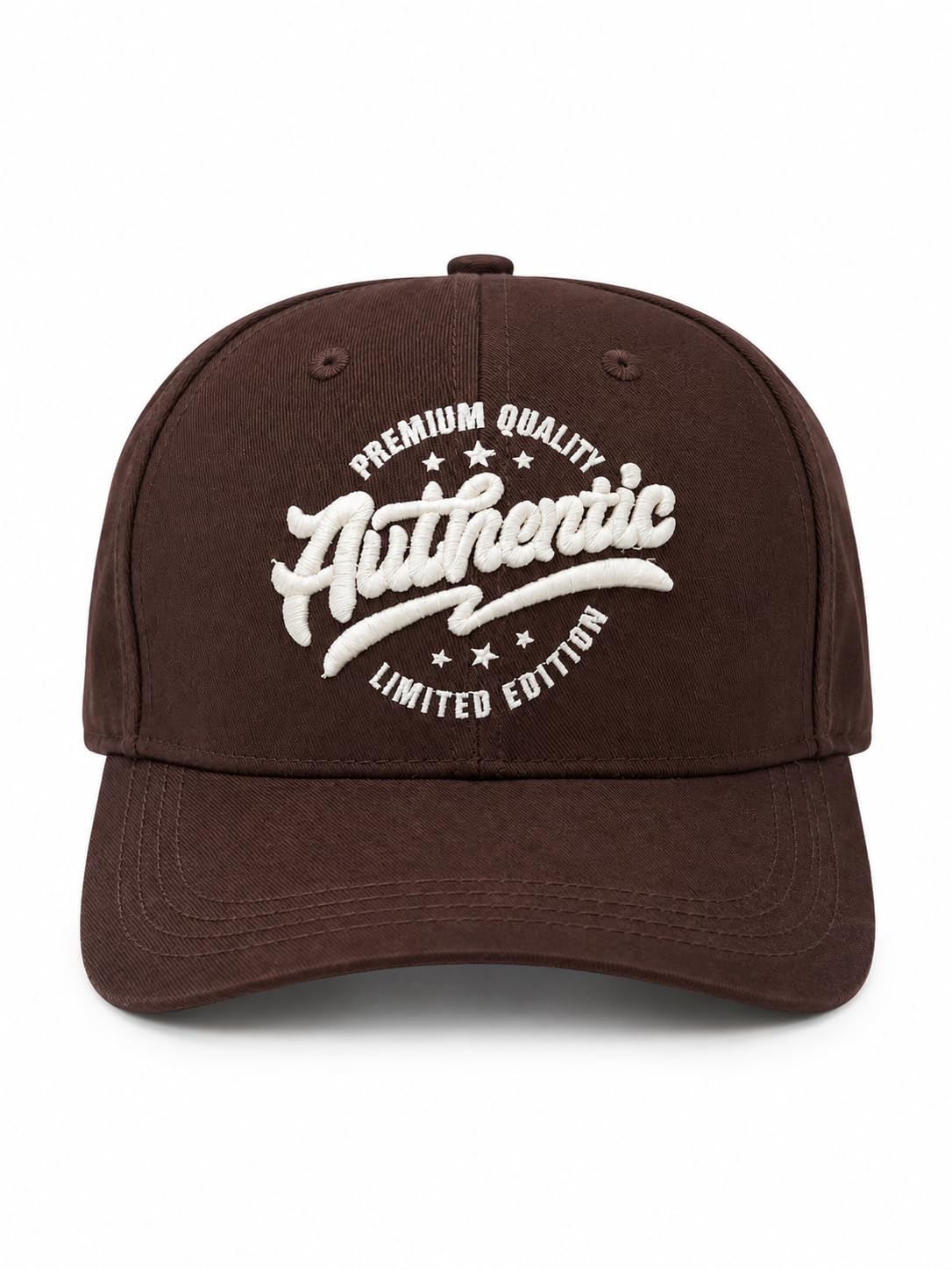 Authentic Embroidered Baseball Cap for Men & Women | 6 Panel Fully Structured Brown Cap | Adjustable Metal Buckle Closure | Soft Sweatband | Casual Sports Hat (Pack of 1)-image-3