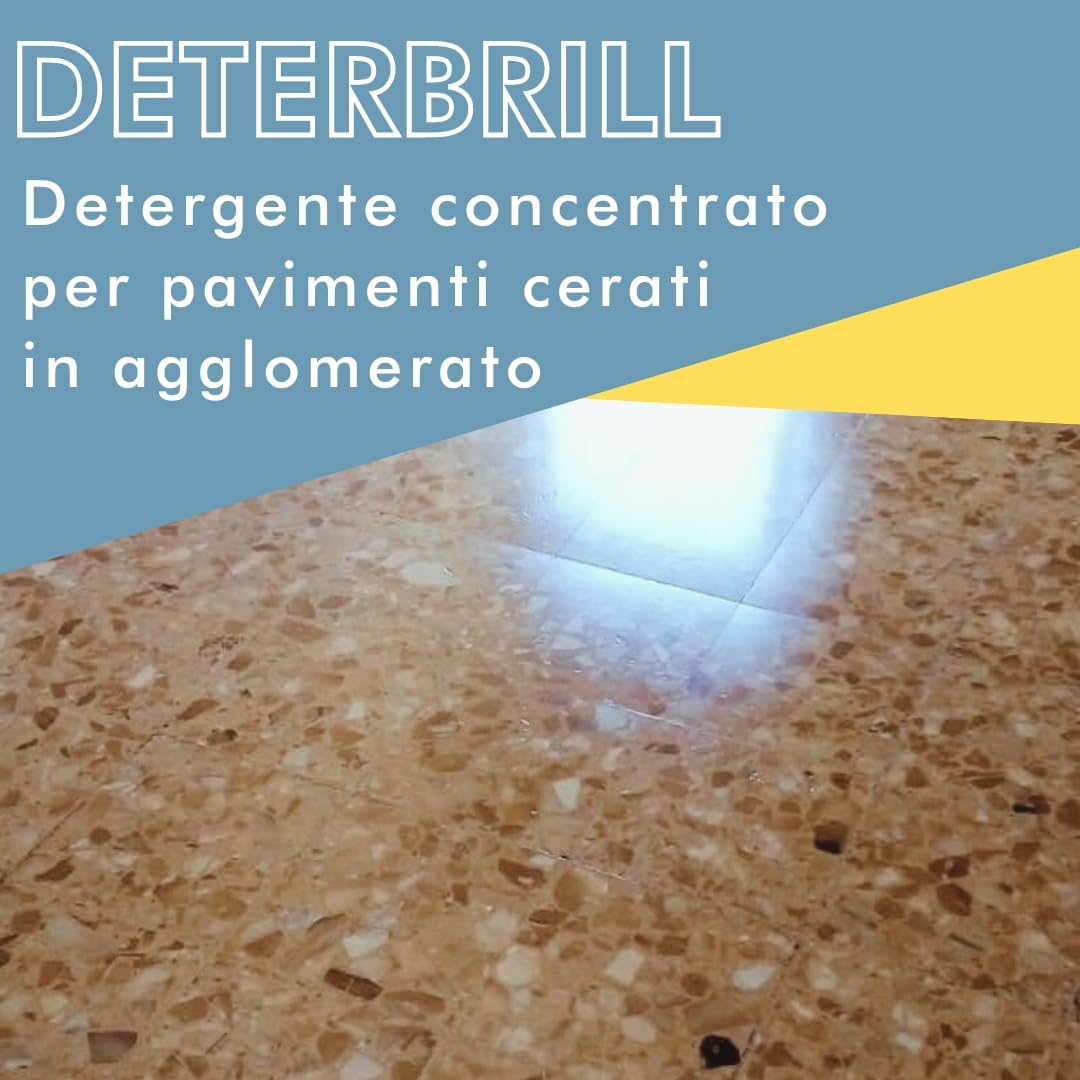 MARBEC DETERBRILL 1LTX6PZ Detergente neutro concentrato non aggressivo specifico per la pulizia dei pavimenti in cotto e pietre trattati a cera.