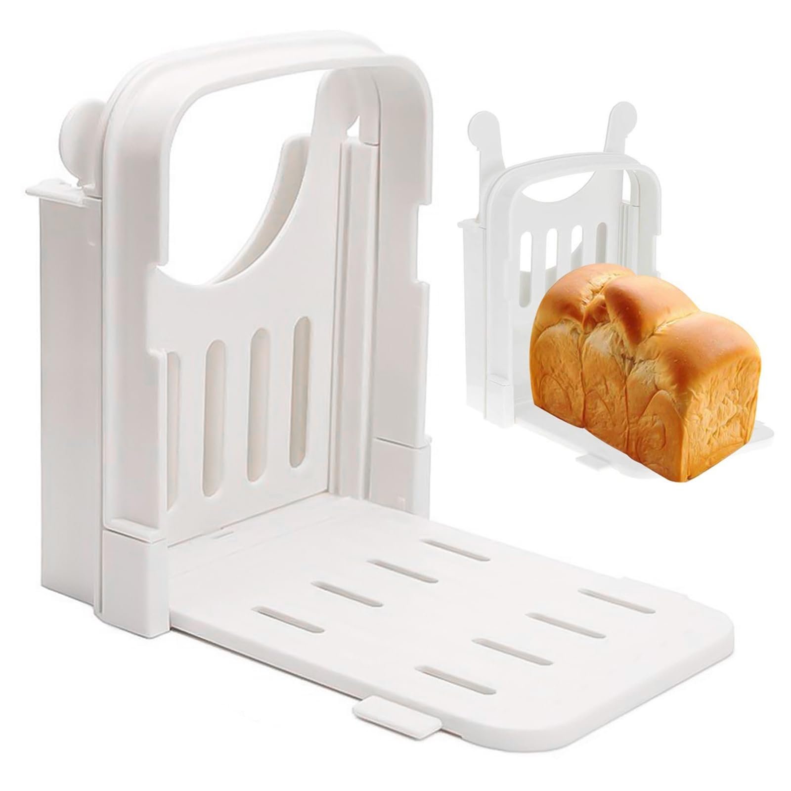 Wedhapy Bread Slicer Bread Slicer Foldable Bread Slicers for Homemade Bread Slicer Machine Portable Plastic Toast Slicer