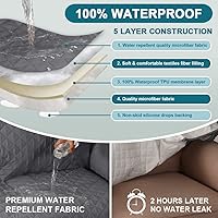 Vista 3 de Turquoize Funda 100 % impermeable para sillón de ala, protector de sofá, triple antideslizante, protector de muebles para mascotas, niños, perros