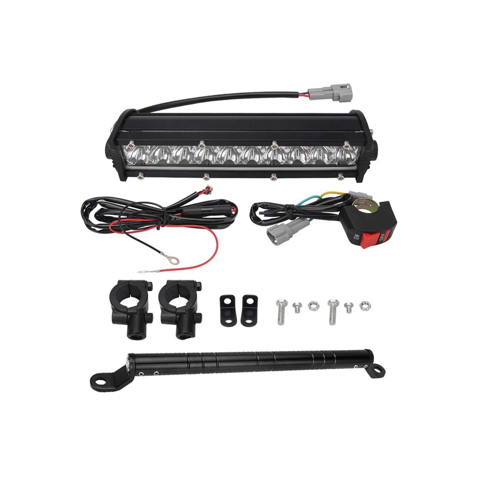 LED Fendinebbia Per KX65 KLX110 KX125 Faro Moto | Barra Luminosa LED Per Manubrio Moto 60W LED Con Kit Interruttore Sfarfallio Giallo Bianco Per KX65 KLX110 Per KX125 KX250