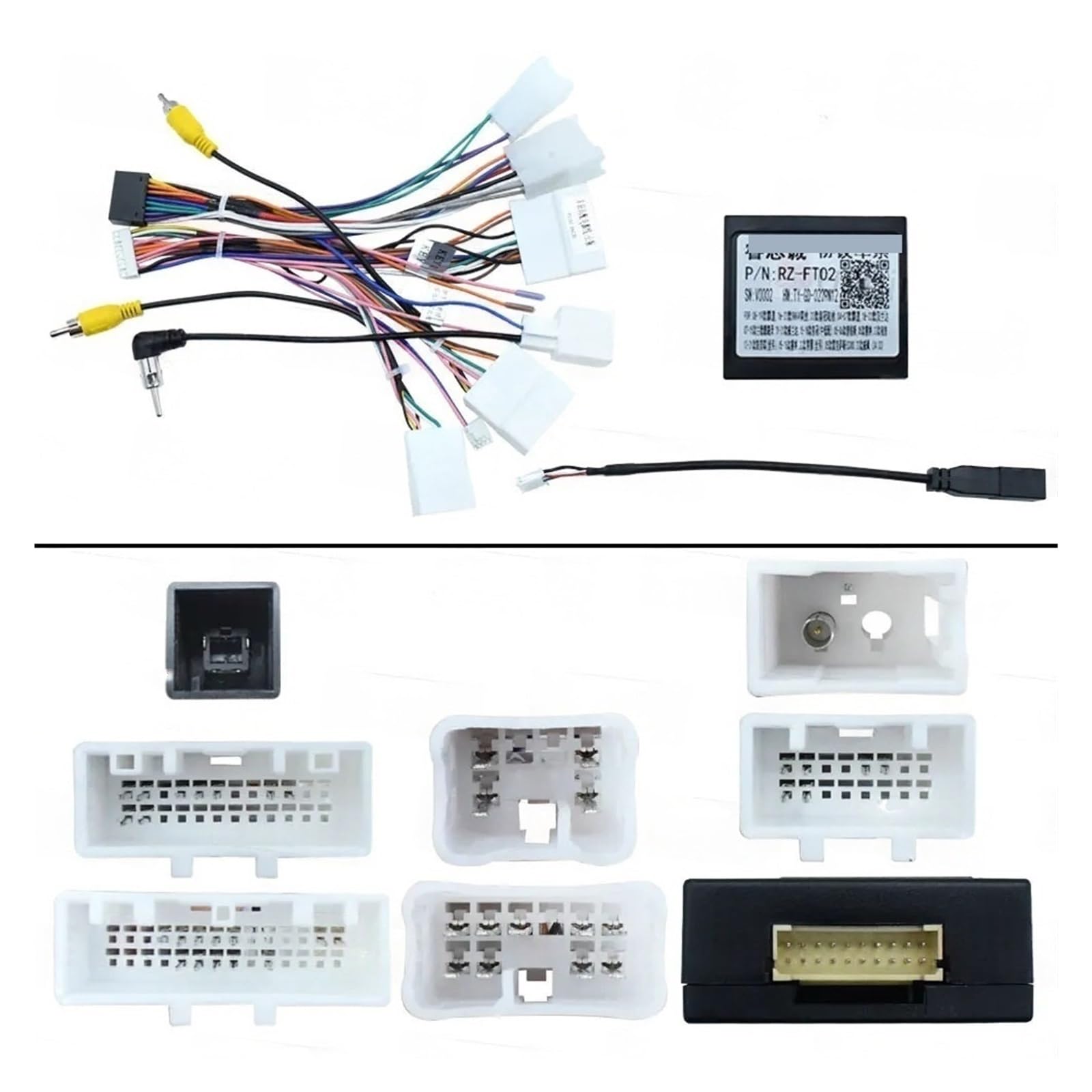 Cavo di alimentazione radio Android 16PIN compatibile con Toyota Car Corolla Auris RAV4 Fortuner Highlander Kluger Hilux Cablaggio stereo(Cable canbus-A)