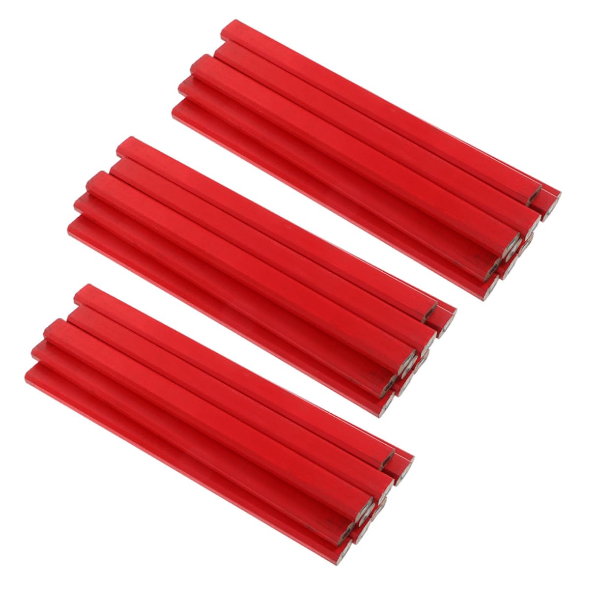 SHINEOFI 144pièces Crayons de Charpentier Rouges à Profond Forme Octogonale pour Marquage Précis sur Bois Travaux de Construction et Bricolage