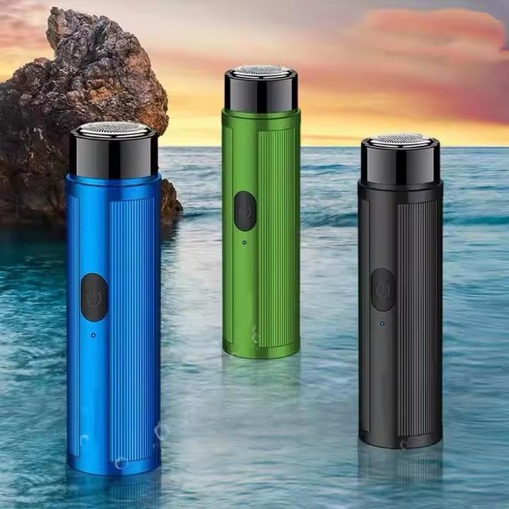Mini Portable USB Rechargeable Electric Shaver – Compact & Waterproof Razor for Men & Women | Travel-Friendly, Precision Grooming for Face & Body | Ultra-Smooth Dry Shave | USB Charging - Blue image 4