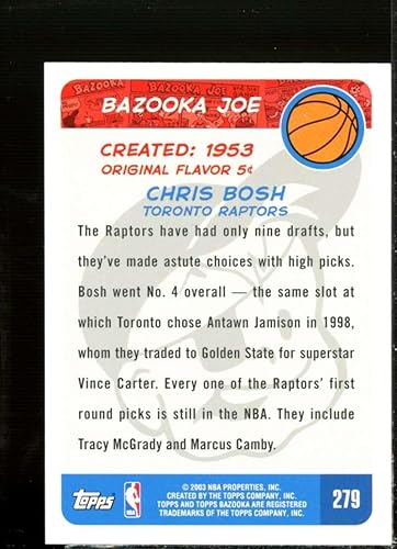 Miniatura 2 de Chris Bosh BAZ Rookie Card 2003-04 Bazooka Mini #279