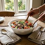 CLARO White Serving Bowl, 2 Quart- Set of 4, Plain Opalware Design, Lightweight, Dishwasher and Microwave Safe
