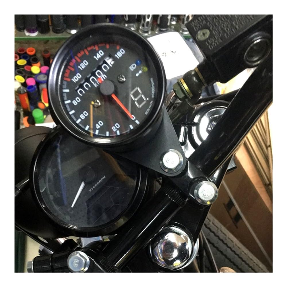 Contagiri contachilometri 12V Moto Doppio Contachilometri Tachimetro Misuratore Di Velocità Con Bancarelle Luce Notturna Retroilluminazione A LED Parte Del Motociclo 12V