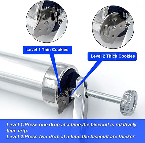 Miniatura 6 de YOOUSOO Pistola de prensa de galletas para hacer galletas, kit de prensa de galletas de acero inoxidable (con 20 discos y 4 boquillas) Herramienta
