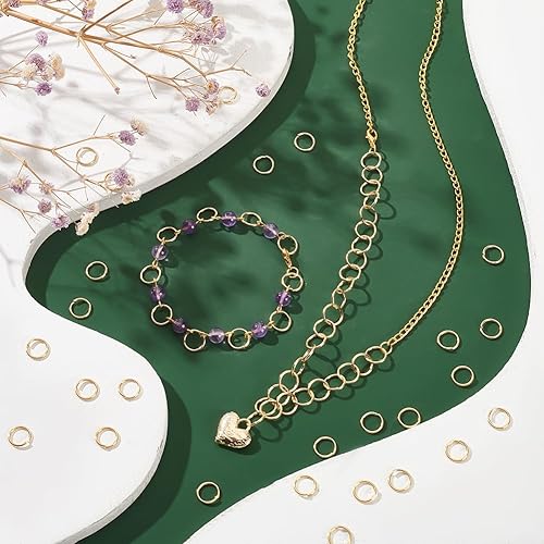 Miniatura 7 de UNICRAFTALE 100 anillos de salto abiertos de acero inoxidable 304 de 0.512 in, anillos redondos dorados para hacer joyas, manualidades, aretes,