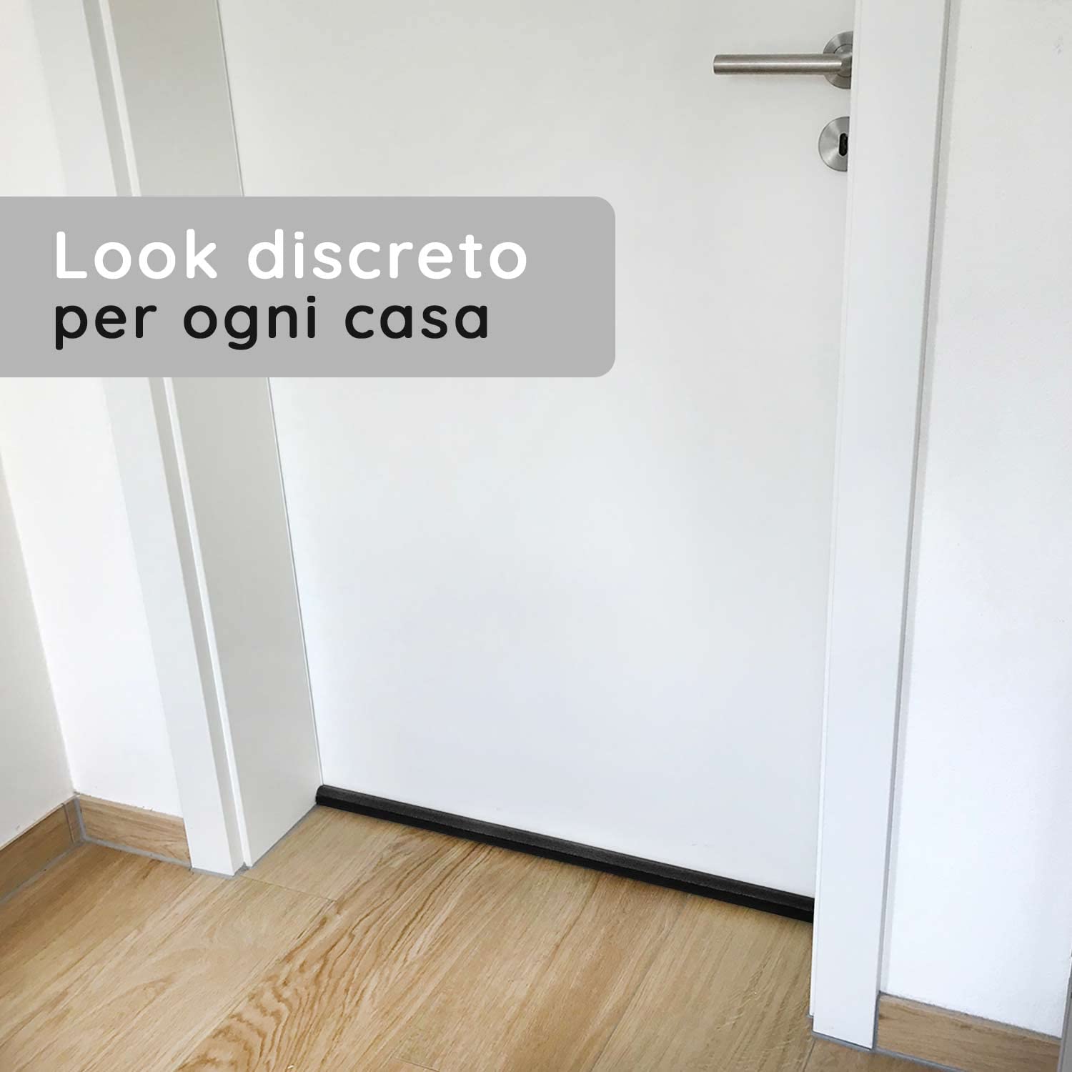 Meisterfaktur Paraspifferi sottoporta - Per tutte le porte - Paraspifferi porta blindata ideale per una tenuta efficace contro correnti d'aria, rumore e freddo (6 pezzi (nero))