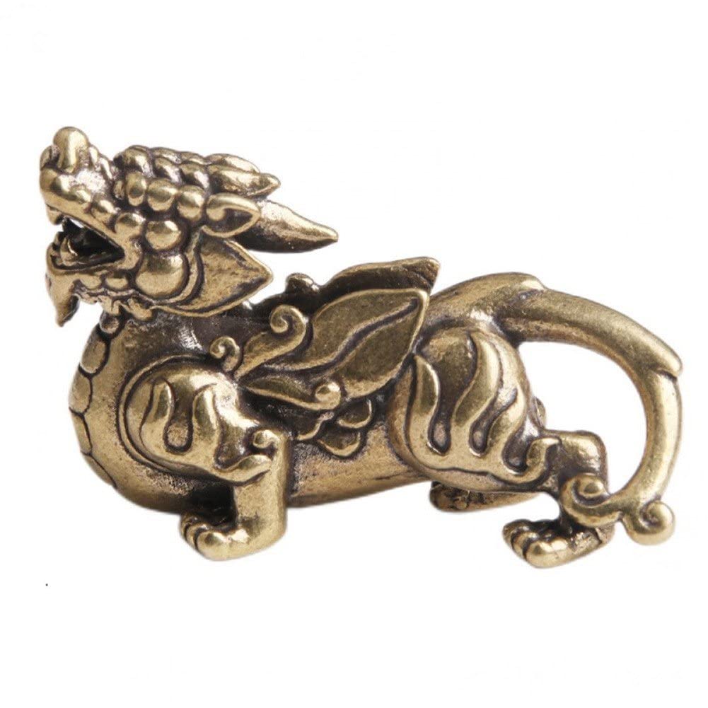 Wudaizhi Style1 Antique Copper Chinese Mythical Pixiu Miniature Figurines Ornaments Brass Lucky Animal Desktop Decorations