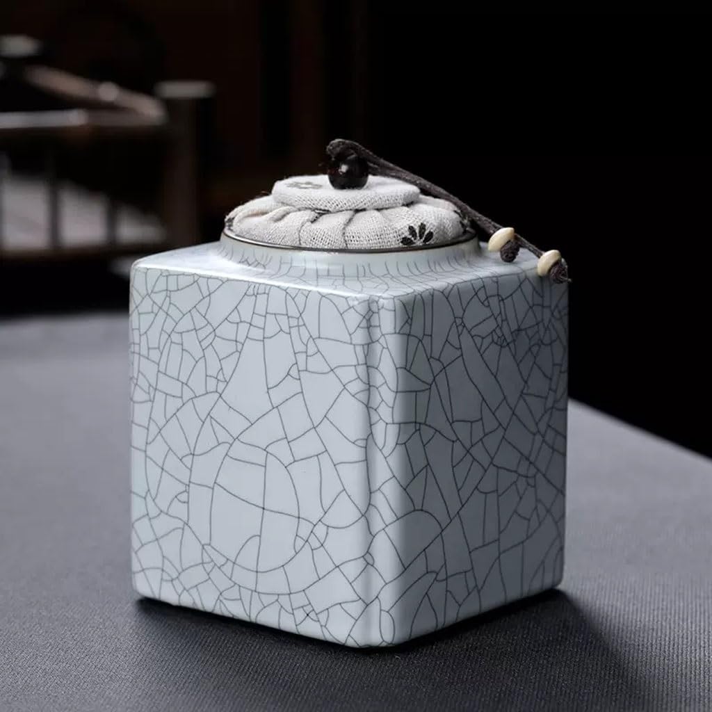 Lata de té Latas de té Cajas Embalaje cerámica Almacenamiento Selladas for el hogar Carrito de té(A)
